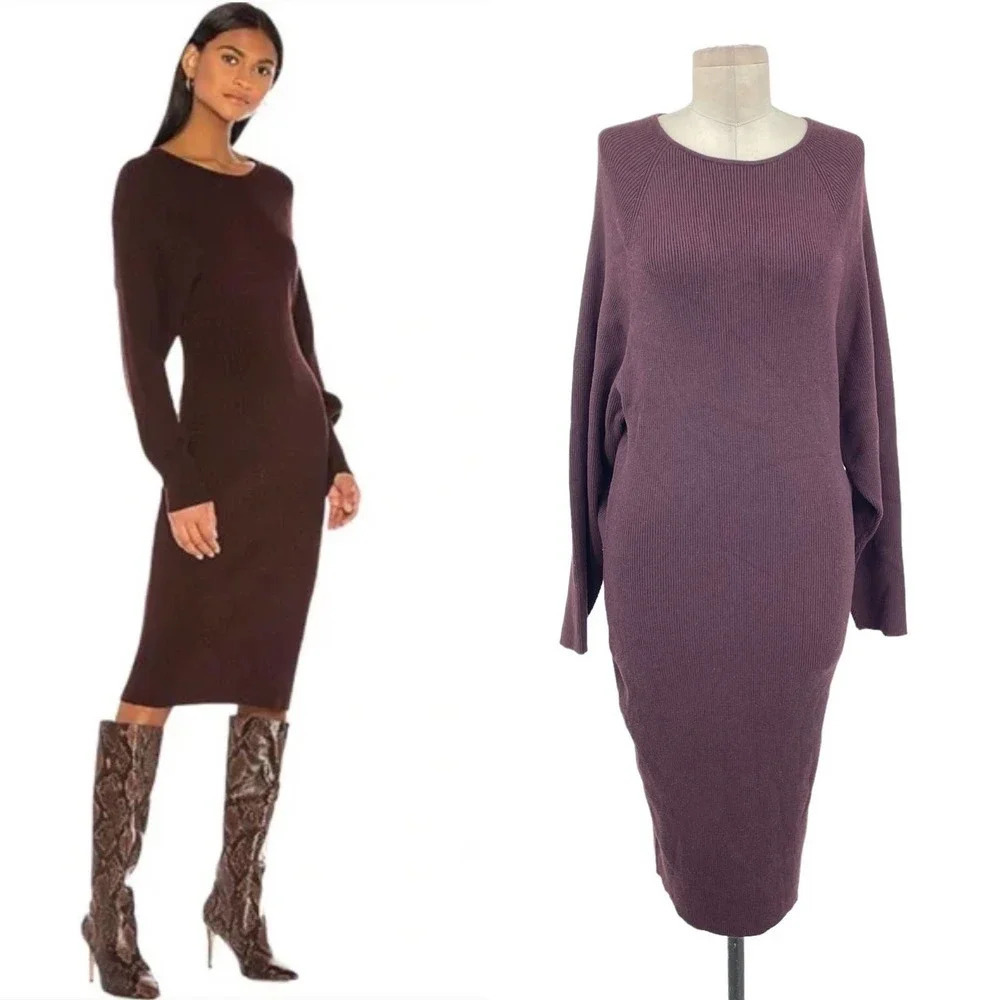 Song of Style Cozumel Sweater Dress Brown Purple Size‎ Medium